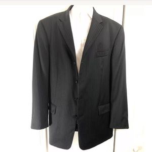 Kenneth Cole Men's Black Shadow Stripe Blazer